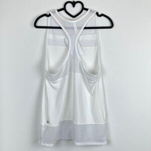 Fabletics White Racerback Mesh Tunic Tank Size XS